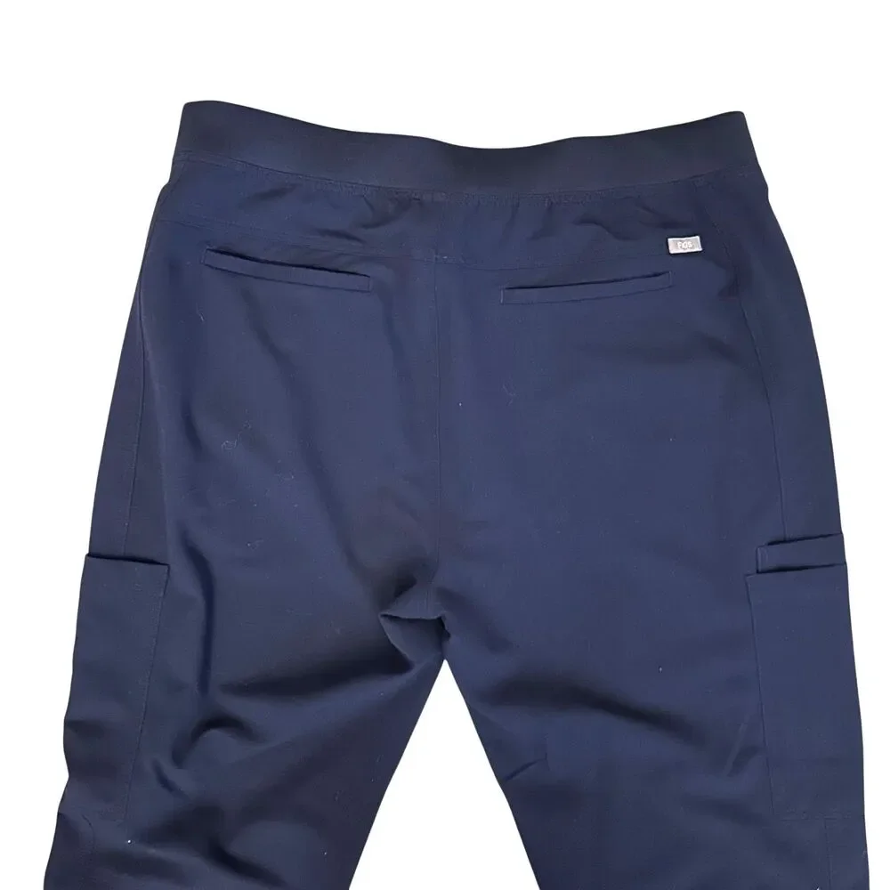 FIGS Men's Axim Navy Blue‎ Cargo Scrub Pants Elastic Waist Size XXL
